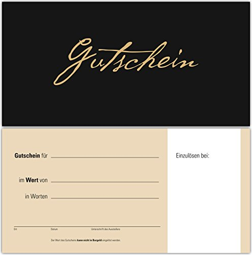 50 Gutscheine Gutscheinkarten Geschenkgutscheine – edel neutral Schwarz-Beige