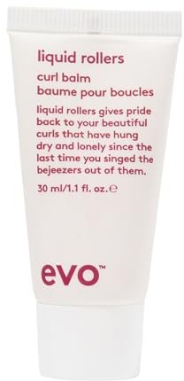 Evo Liquid Rollers Curl Balm, Curl Defining Cream for Curly Hair - Anti Frizz, Leave-In Hair Styling Balm - 30 mL, Travel Size