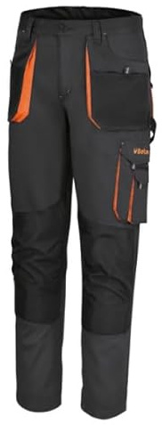 BETA 7860G Taille XS - Beta Easy Pantalon de travail léger, en tissu T/C, avec petites pièces poches et ruban adhésif, gris