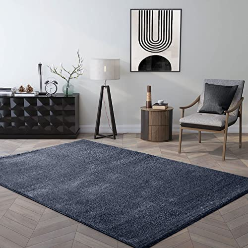VIMODA Teppich kurzflor Einfarbig Super Qualität Ultra Soft für Wohnzimmer, Kinderzimmer, Schlafzimmer Läufer, Farbe:Anthrazit, Maße:120x170 cm
