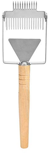 Doppelköpfiger Bienenstock-Honigschaber – Robustes und Einfach zu Bedienendes Imkerwerkzeug, Holzgriff, Edelstahl, 25,9 X 7,6 cm, mit Ergonomischem Design, für Effiziente