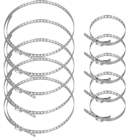 Joyan 10 Pezzi Fascette Metalliche, 20-50mm e 50-120mm, Fascette Stringitubo Inox, Regolabili, Adatte a Tutti I Tipi di Condotti di Ventilazione e di Riparazione Auto