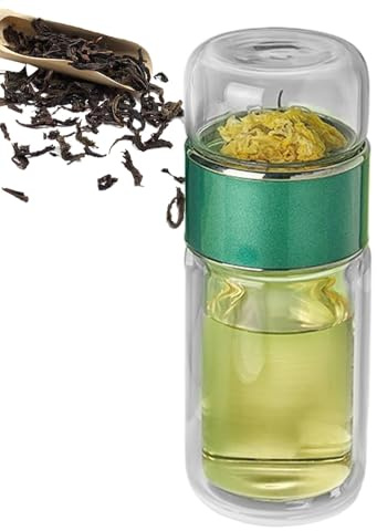 Bouteille d'eau en verre, bouteille avec infuseur à thé | Bouteille d'eau de voyage anti-fuite,Bouteille de thé d'infuseur de thé en vrac pour le thé de de thé en vrac voyage à la maison