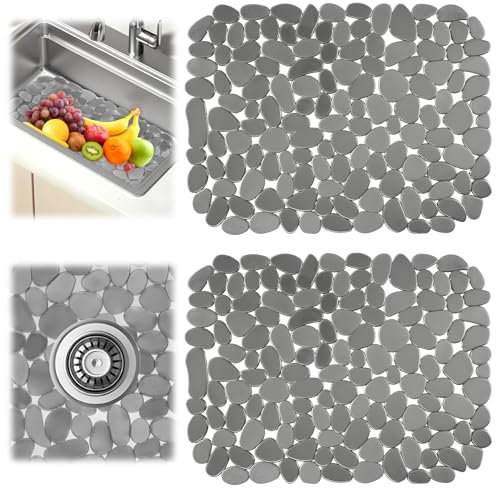 2 Pezzi Confezioni di Tappetino Lavello Cucina, Tappetino per Lavello, 40 x 30 cm Tappetini Lavello Cucina, Proteggi Lavandino Cucina, Tappetino Cucina a Drenaggio Rapido, per Lavello Della Cucina