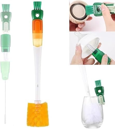 Multifunctional 5 in 1 Water Bottle Cleaning Brush Set - Premium Brush for Bottles, Straws, and Small Spaces - 2025 New Cleaning Brush Assembly (Orange)