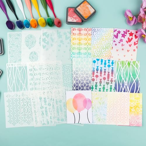 Briartw 10 Pcs Painting Template,6x6inch Plastic Stencil for Card Making,Reusable Stencil Kit for Painting On Wood, Wall, Fabric, Rock, Chalkboard, Sign, DIY Art Projects - Whimsical Wonders Series