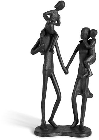 Sziqiqi Iron Anniversary Wedding Gifts: Iron Family Statue for Family of 4 | Parents and Child Figurine, 6th Anniversary Wedding Gift for Couple, Wife, Husand, Parents, Couple Gifts for Valentine's Day