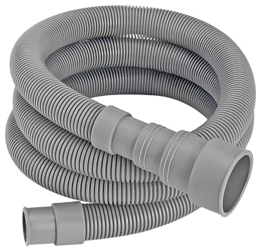 Qrity 2M Manguera de Drenaje de Lavadora, Universal Manguera Desagüe Lavadora Flexible, Alargador Tubo de Desague Para Lavadora y Lavavajillas