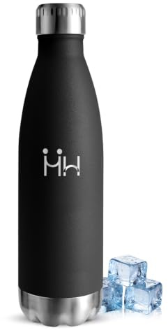 Botella Mulbijeo Acero Inoxidable 750 ml, Botella Térmica, sin BPA, Botella Deportiva, Botella Prueba Fugas, Apta Bebidas Gas, Botella Térmica Fitness, Gimnasio Ciclismo, Negro