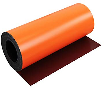 MagFlex® Flexible Matt Orange Magnetic Sheet for Creating Magnetic Pictures, Artwork, Signs or Displays - 300mm Wide - 5m Length