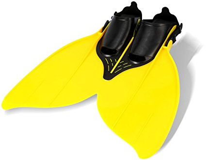 GOTOTOP 4 Color Fin Fins Mermaid 'Monolith Flippers for Children or Teenagers Swimming Training, Gelb und Schwarz