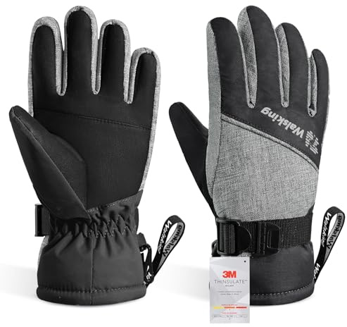 WALSKING Kids Winter Gloves-3M Thinsulate Snow Waterproof Ski Cold Weather Insulated Outdoor Snowboard Gloves for Boys Girls Youth