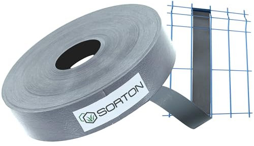 Sorton Frangivista per Recinzione Giardino, Rotolo Fasce Frangivista Balcone da Esterno, Frangivento per Recinzione Giardino, Strisce di Protezione in PVC 46MM (35 Metri, Grigio - RAL7040)