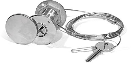 Desbloqueo exterior con tapa cromada para motor de puerta seccional o basculante de muelles.