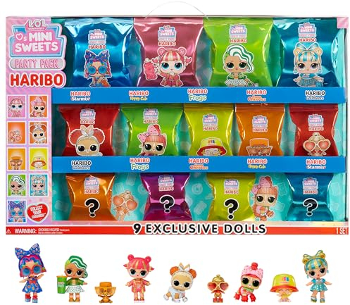 L.O.L. Surprise! Loves Mini Sweets X HARIBO Party Pack - Mit 9 Sammlerpuppen und über 45 Überraschungen - Zubehör, Limited Edition Puppen und EIN Haribo-Bonbon-Thema - für Mädchen + Jungen ab 3 Jahre