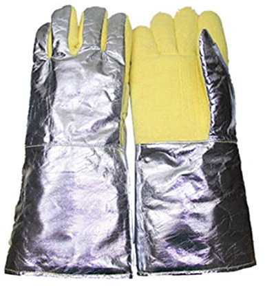 ZPSHYD Gants Résistants à la Chaleur élevée, Isolés à 500 Degrés, Tissu Tissé en Aramide Dense avec Dos en Feuille D'aluminium, Idéaux pour la Métallurgie Et Le Soudage
