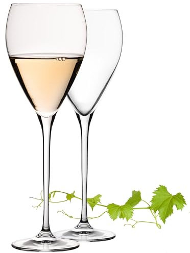 Imperial París - Juego de 2 copas de vino blanco en forma de gota (350 ml, aptas para lavavajillas)