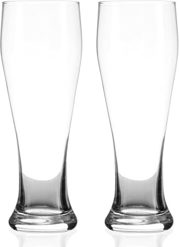 WUWFKUI 2 vasos de cerveza de trigo, vasos de cerveza de cristalería sólida, vasos de bar para cócteles, cerveza, refrescos, jugos, batidos (700 ml)