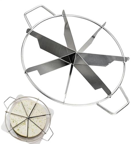 Divisore per torte, in acciaio inox, per tagliare porzioni e torte, con manici laterali, per fette uniformi