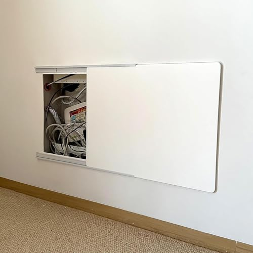 Copri Quadro Elettrico Copertura Scorrevole per Quadro Elettrico con Guida Autoadesiva Copertura Decorativa per Scatola del Contatore Elettrico Extra Sottile Copertura,09,60x40cm