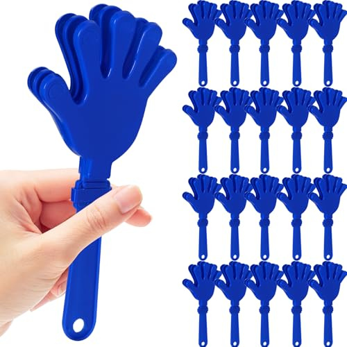 20 Pcs Hand Clappers Noisemakers 7.5 Inch Clappers Noisemakers Plastic Hand Clappers for Birthdays Game Football Sporting Events Cheers Supplies Dance Basketball Football Noisemakers (Blue)