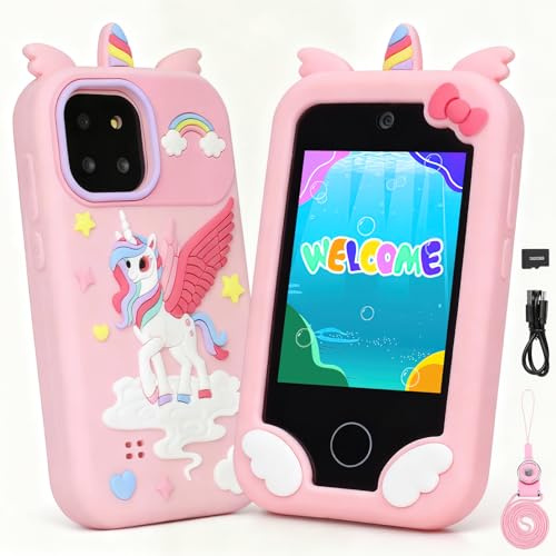 Telefono Giocattolo per Bambine con Touch 2.8, Doppia Fotocamera, 32GB, Giochi Educativi e Musica - Cellulare Giocattolo per Ragazze 3-12 Anni - Idea Regalo per Compleanno o Natale