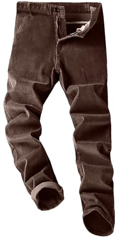 Pantalon décontracté en velours côtelé stretch pour homme avec jambe droite pour un quotidien décontracté