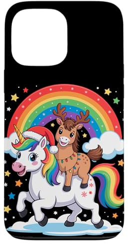 Cheval Licorne Arc-en-Ciel Équitation Chevaux Coque pour iPhone 13 Pro Max