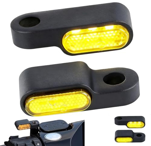 Intermitentes Moto 12V LED Universales 2 Piezas E24 Homologados IP67 Impermeables Señal de Giro Indicadores Direccionales Mini Aluminio Fundido para Motocicleta Scooter Quad ATV Café Racer Custom Nake