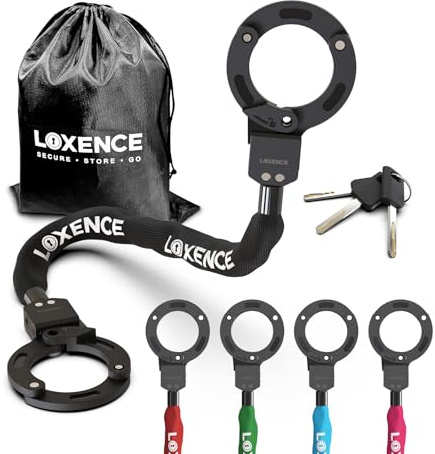 LOXENCE Antivol Trotinette Electrique, Antivol Velo 92 cm avec 3 clés(Noir)