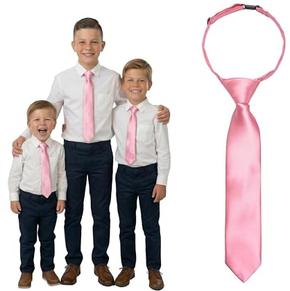 DonDon Cravate enfant garçon pré-nouée et réglable avec clip 3 longueurs tout-petits, enfants et adolescents - pour les mariages, les baptêmes, la rentrée scolaire et les communions