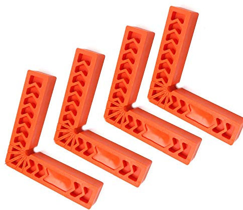 Chiloskit 90 grados cuadrados para armario de carpintero, herramientas de carpintero, abrazadera de esquina, madera, abrazadera de ángulo de posicionamiento para carpintería (4 pulgadas x 4 piezas)
