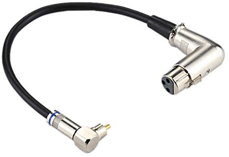 ComputerParts BZN Shell in Alluminio RCA GOMOW Maschio A 3 Pin XLR Cannone Elbow Adattatore di connettore Audio per Microfono per Cavi/Attrezzatura Audio, Lunghezza Totale: Circa 30 cm