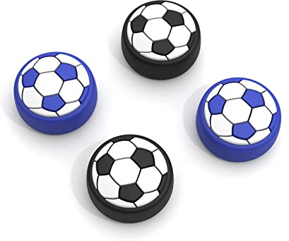 JINGDU Tapa de Botones de Pulgar para Switch Joy-con Agarres para el Pulgar de Silicona Cubierta Protectora de Botones Compatible con Nintendo Switch Lite/OLED 4 Piezas - Soccer