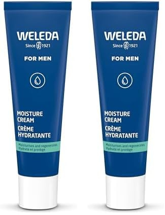 WELEDA Bio FOR MEN Feuchtigkeitscreme – frische Naturkosmetik Männer Gesichtscreme Hautpflege für trockene & empfindliche Haut. Schnell einziehende Herren Gesichtspflege mit Jojobaöl & Sesamöl (30ml)