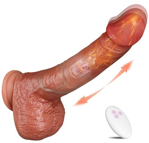 EATFEED Realistischer Dildo Vibrator mit Stoßfunktion, Klassische Anal Dildos Vibration für Frauen mit Heizung, Realistischer G-Punkt Vibratoren 360°Rotierender Glans Sexspielzeug für Paare Männer