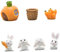Abaodam 1 Satz 7St Mini-Hasen Miniatur-Hasen Puppenhaus-Tierstatue Esstischdekoration Hase-Kaninchen-Dekor Ornament Gartenverzierung Mini-Kaninchen Karikatur Dekorationen Karotten Essen