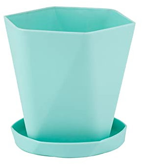 Grünlilie verdicken, großer Topf, Balkontopf, Kunststoffblume, Terrasse, Rasen und Garten Blumentopf Türkis Keramik Vintage (Green, One Size)