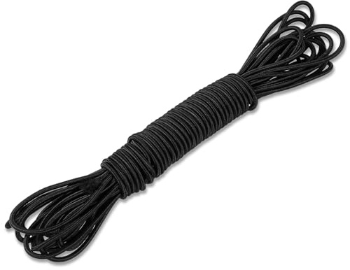 JIYIN Elastisk tråd, 3 mm x 10 m, svart elastiskt nylonband, gummisnodd för gör-det-själv smyckestillverkning, tvättlina camping, gunga, hänge, skosnören