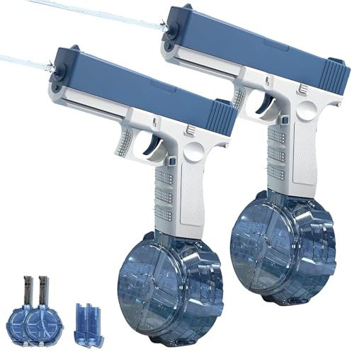 Pistola ad Acqua Elettrica,2 Pezzi Pistole ad Acqua per Bambini,Pistole ad Acqua Potenti a Lunga Distanza,Water Gun,Pistola ad Acqua Giocattolo,per Spiaggia,per Bambini e Adulti