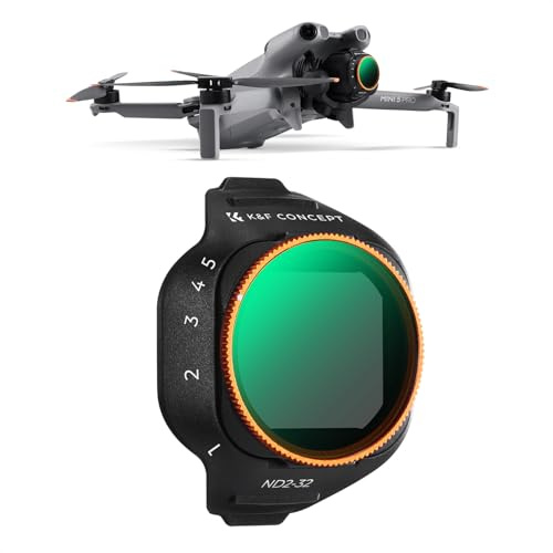 K&F CONCEPT Mini 5 Pro Variable ND Filter ND2-ND32,1-5 Stufen Variable Filter kompatibel mit DJI Mini 5 Pro, Mehrfach Beschichtete HD Optisches Glas, Leichter Kunststoff
