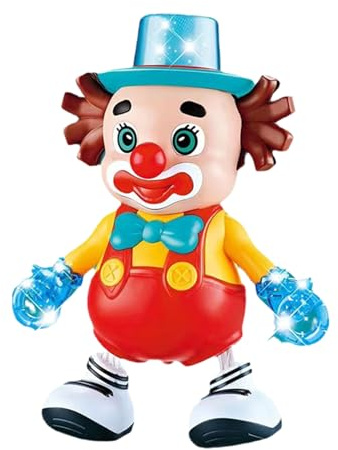 Generico Bambola Giocattolo Elettrica - Clown Dei Cartoni Animati Con E Musica | Giocattolo Da Passeggio Interattivo Da 23 Cm | Che Oscilla A Destra E A Sinistra, Regalo Per