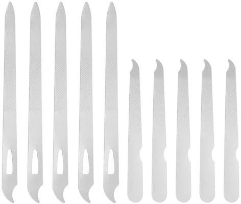 10 Pieces Of Stainless Steel Nail Files, Double-Sided Polishing Files, Reusable, Foot Care And Nail Accessories.