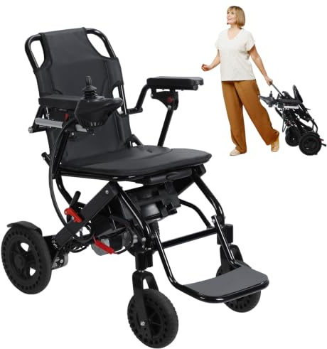 Electric Wheelchair for Adults,Folding Electric Wheelchair with Long Range up to 12 Miles,Foldable for Transport, Anti-tilt System & Safety Brakes, for Everyday and Outdoor Use