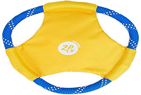 ZippyPaws Rope Gliderz - Durable Outdoor Dog Frisbee Toy, Soft Pet Flying Disc for Beach & Pool, Interactive Frisbee for Fetching, Made of Tough Mountain Climbing Rope - Yellow