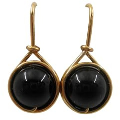 Ohrringe NOBLE Edelstein vergoldet (Turmalin Schörl)