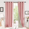 Deconovo Faux Linen Total Blackout Curtains Thermal Insulated Eyelet Curtains for Girls Bedroom Blush Pink W46 x L72 One Pair