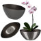 KADAX Blumentopf, ovaler Übertopf, Pflanztopf aus Kunststoff, Blumenübertopf, Deko, Pflanzkübel für Innen, Blumen, Pflanzen, Balkon, Blumenkübel, Pflanzgefäß, Moderne Form (38 x 14 cm, Anthrazit)