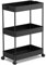 SPACEKEEPER Küchenwagen mit 3 Ebenen, Rollwagen Nischenregal auf Rollen, platzsparendes Badregal und Küchenregal für Küche Büro Bad, 40x22x61cm, Schwarz