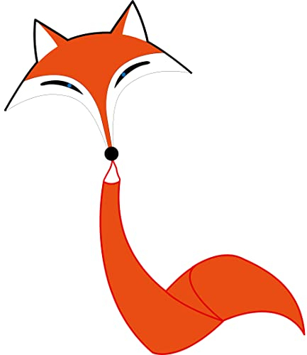 HQ Design Ecoline Fox Kite Kinderdrachen Flugdrachen Einleiner Drachen steigen Lassen wenig Wind ab 5 Jahren, 76x96cm und 2m Drachenschwanz, inkl. 17kp Polyesterschnur 25m auf Griff, 1.5-4 Bft